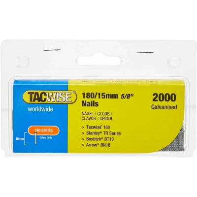 Image of Tacwise 180 18 Gauge 15mm Nails (Pack 2000) TAC0359