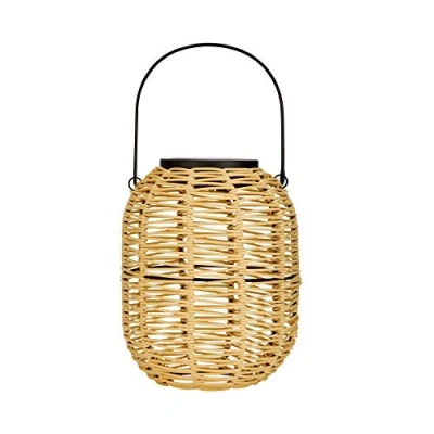 Image of Pauleen 48168 Sunshine Treasure Lantern for Balcony or Garden Beige Outdoor Lighting Plastic Rattan Solar 3000K