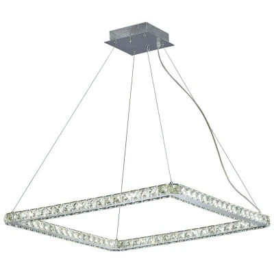 Image of Galaxy Ceiling Pendant Square Large 36W LED 4000K Polished Chrome, Crystal