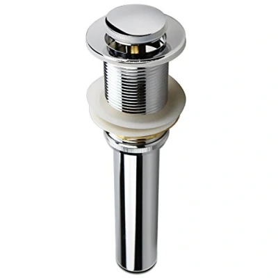 Image of Polished Chrome Pop Up Sink Drain without Overflow, Bathroom Faucet Vessel Vanity Stopper
