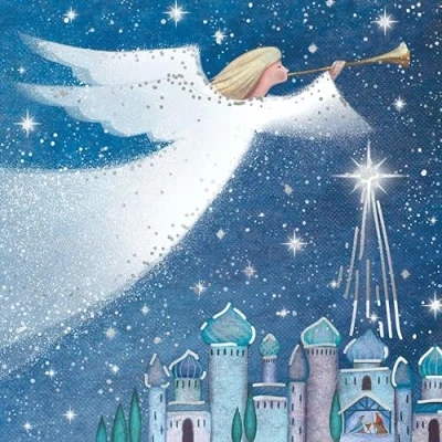 Image of Paper Themes 10 pack of Luxury Christmas Cards with Envelopes (Angel)