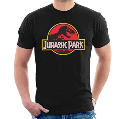 Image of Jurassic Park Men&#039;s Classic Logo T Shirt, Black, L