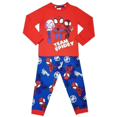 Image of Marvel Spidey &amp; Friends Personalised Boys Pyjamas Spiderman Character Nightwear (Spidey Friends, 4 5 Years)