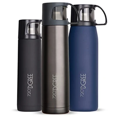 Image of 720DGREE Thermo Flask “Follow“ 450ml, 700ml, 1l Your Lifestyle Stainless Steel Double Walled, Vacuum Insulated Bottle with Cup Enjoy Hot Bervages, Coffee, Tea Everywhere