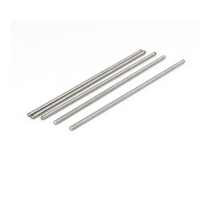 Image of sourcingmap M4 x 140mm 304 Stainless Steel Fully Threaded Rod Bar Studs Silver Tone 5 Pcs