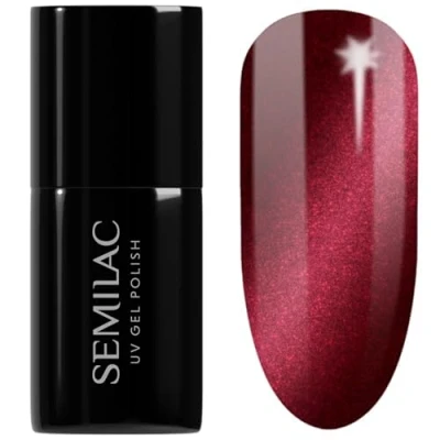 Image of Semilac 467 Red Candle Flash UV Gel Polish Long Lasting and Easy to Apply Soak off UV/Led Perfect for Home Professional Manicure Pedicure