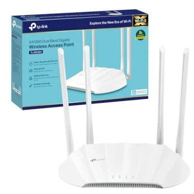 Image of TP Link Dual Band AX1800 Gigabit Wi Fi 6 Access Point, Supports Passive PoE, Range Extender, Multi SSID, and Client modes, Boosted Coverage (TL WA1801) (Package may vary)