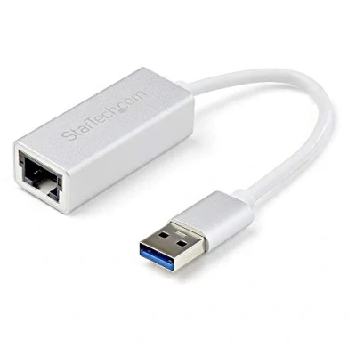 Image of StarTech.com USB 3.0 to Gigabit Network Adapter Silver Sleek Aluminum Design for MacBook, Chromebook or Tablet Native Driver Support (USB31000SA)