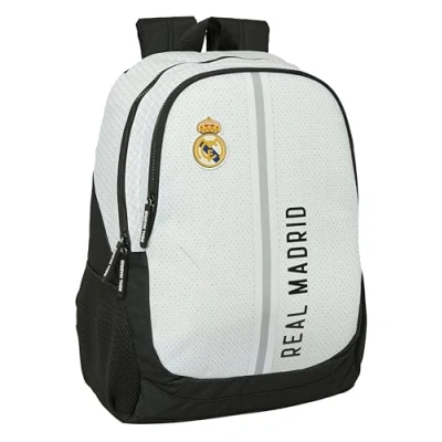 Image of Real Madrid C.f. School Backpack 32 X 44 16 Cm, white/ grey, Standaard, Casual