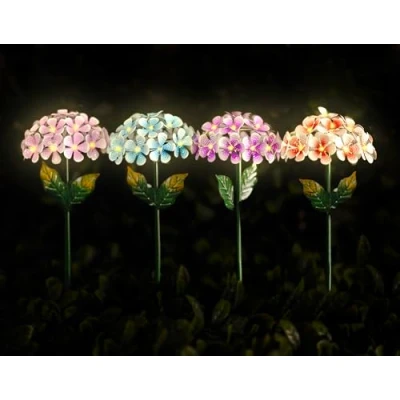 Image of Garden Mile 4 Pack Solar Lights Outdoor Flower Stake Pathway Lighting Waterproof Colourful for Garden, Outdoor, Decoration (4pc Lights)