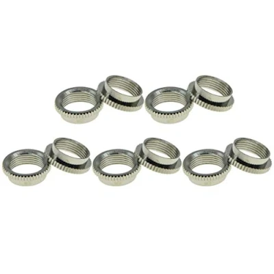 Image of Dopro 10x USA Thread Fine Knurled 15/32&quot; Deep Nut Guitar Toggle Switch Fits Les Paul with Switchcraft Switches Nickel