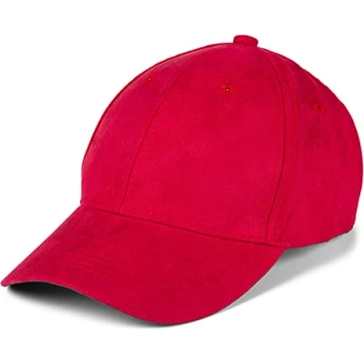 Image of styleBREAKER 6 Panel Cap in Suede Look, Baseball Cap, Adjustable, Unisex 04023049, Colour:Red