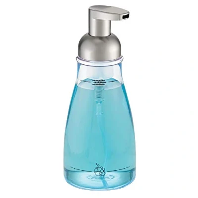 Image of iDesign 50100 1 Piece Foaming Soap Pump, Clear/ Brushed Nickel