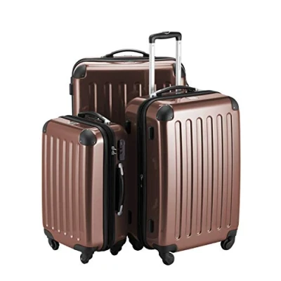 Image of HAUPTSTADTKOFFER Alex Set of 3 Hard side Luggages Trolley Suitces Expandable, (S, M &amp; L), brown