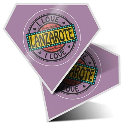 Image of 2 x Diamond Stickers 7.5 cm Lanzarote Canary Islands Travel Fun Decals for Laptops,Tablets,Luggage,Scrap Booking,Fridges, #10560