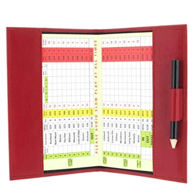 Image of Soft Leather Golf Scorecard Holder 2315 Poppy
