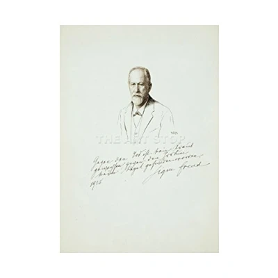 Image of Wee Blue Coo Drawing Sigmund Freud Signed Psychoanalysis Picture Wall Art Print