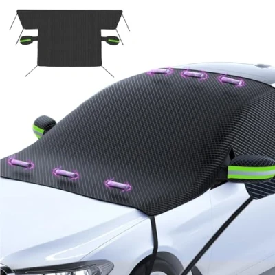 Image of CJKKCDYYDS Car Windscreen Snow Cover for Suzuki Ignis 2016 2020,Magnetic Protector Cover,Snow Ice Frost Sun UV Dust Water Resistentin all Weather