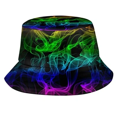 Image of ZYQLMZ Glow in Dark Splatter Neon Bucket Hat Sun Cap Packable Outdoor Beach Fisherman Hats for Women and Men, One Size