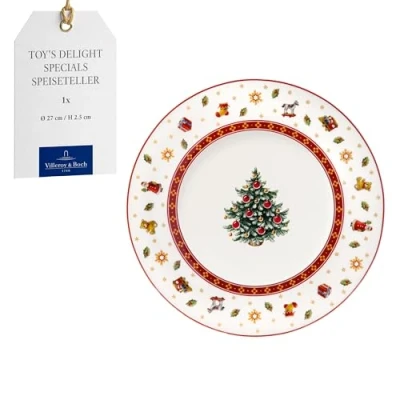 Image of Villeroy &amp; Boch Toy&#039;s Delight Specials Breakfast/Dessert Plate, Christmas Tableware Made of Premium Porcelain, Playful Motif, Ideal for Combining and Gifting, in Germany