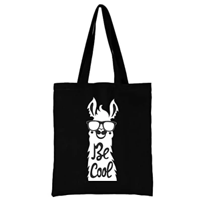 Image of Printed Canvas reusable grocery Bags, Foldable Casual Travel HandBag, Shoulder Beach Tote Shopper bag eco friendly super strong washable Storage bags Shopping for Women (Be Cool)