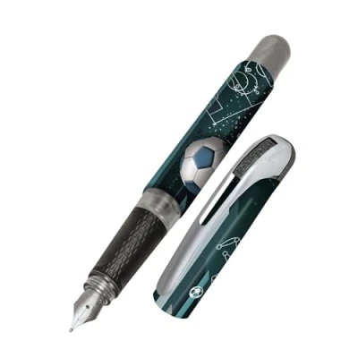 Image of Online fountain pen College Champion, ink for right handers, ergonomic grip, iridium nib medium, standard cartridges, incl. combi cartridge blue, allergy sufferers