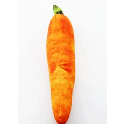 Image of ausuky Pet Cat Kicker Simulation Food Shrimp Dog Toys Anti Bite Chew Doll (Carrot)
