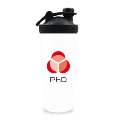 Image of PhD Nutrition Stainless Steel Protein Shaker, 750 ml, Matte White
