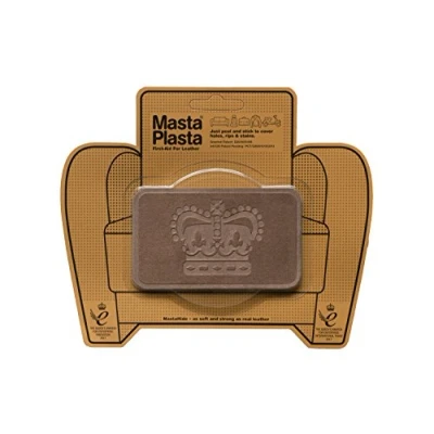 Image of MastaPlasta Instant Self Adhesive Premium Suede &amp; Velvet Repair Patch Brown Crown 10cm x 6cm (4in 2.4in). Upholstery Quality Patches for Sofas, Car Interiors, Bags More