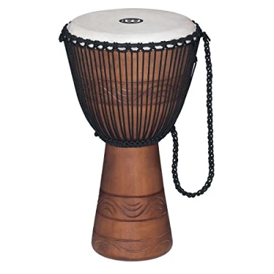 Image of Meinl Percussion Water Rhythm Djembe Large Handdrum Including Bag Diameter 12 Inches Mahogany, Multicoloured (ADJ2 L+BAG)