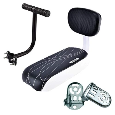 Image of auvstar Bike Back Seat Cushion,PU Leather Children Bicycle Handle,Bike Accessories set with Rest,Can be Used for Children/Adults