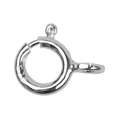 Image of 10 x Solid Sterling Silver Bolt Ring Clasp Open 7mm Necklace Chain Repair