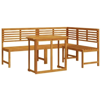 Image of vidaXL 3 Piece Garden Bistro Set Solid Acacia Wood