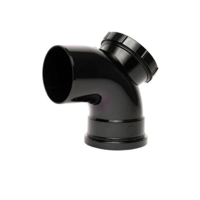 Image of Davant Pushfit Soil 92 Single Socket Access Bend 110mm Black