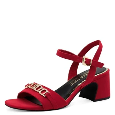 Image of Marco Tozzi Guido Maria Kretschmer Sandals, Women&#039;s, Size: 6, Red Textile