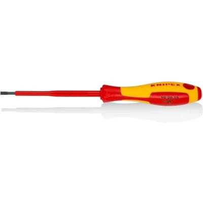 Image of Knipex Screwdrivers for slotted screws burnished, insulating multi component handle, VDE tested 202 mm 98 20 35
