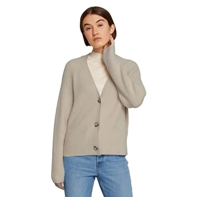 Image of TOM TAILOR Denim Women&#039;s 1030000 Cardigan, 10336 Light Cashew Beige, XS
