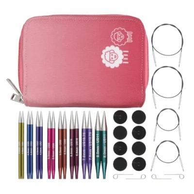 Image of KnitPro Zing Knitting Needle, Circular, Interchangeable, Special 10cm Short Tip, Deluxe Set, 26 47425