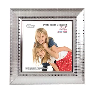 Image of Inov8 Framing PFES RISI 55 Photo Frame, Ripple Silver, 5x5 inch