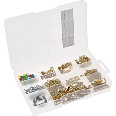 Image of Connex DP8500115 Picture Hooks Assortment 293 Pieces Hangers &amp; Accessories in Set Pre Sorted Practical Plastic Box Universal Use / Hanger for Frames