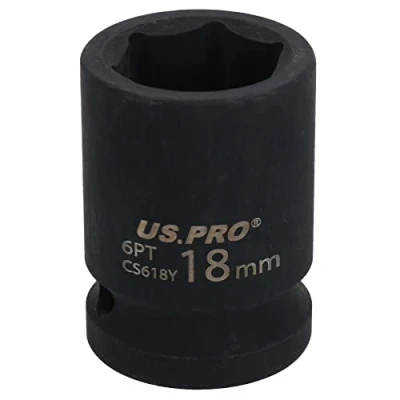 Image of 18mm Metric Shallow Impact Impacted European Style Socket 1/2&quot; Drive 6 Sided