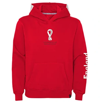 Image of Official FIFA World Cup 2022 Girls Hoodie, Women&#039;s, England, Team Colours, X Large Red
