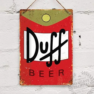 Image of Duff Beer Vintage Tin Sign Metal Decor Wall 8X12 inches