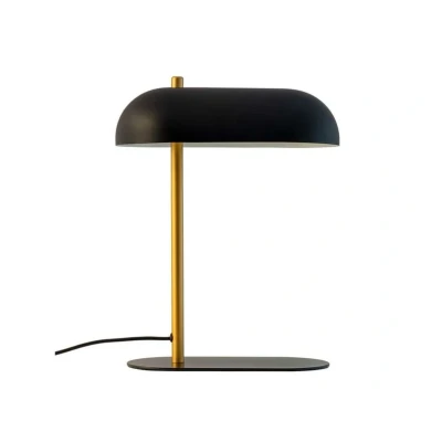 Image of Dyberg Larsen Arch table lamp, black/brass coloured, metal