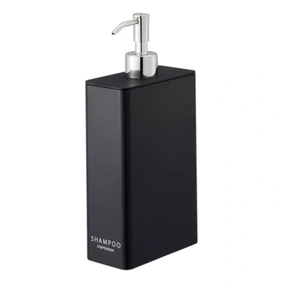Image of YAMAZAKI Home Shower Dispenser Contemporary Bottle Pump ABS Plastic, Resin, Stainless, Polyethelene, Black, One Size