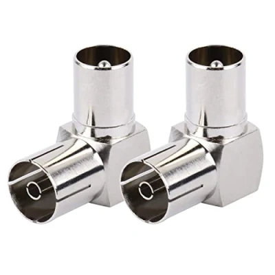 Image of Diarypiece 90 Degree RF Coaxial F Female to Male Adapter Connector,TV Aerial Antenna Right Angle Plug Socket Cable
