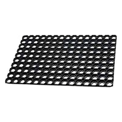 Image of Fixtures Honeycomb Door Mat Heavy Duty 100% Rubber 60 x 40 cm Black, 1.5 (1)