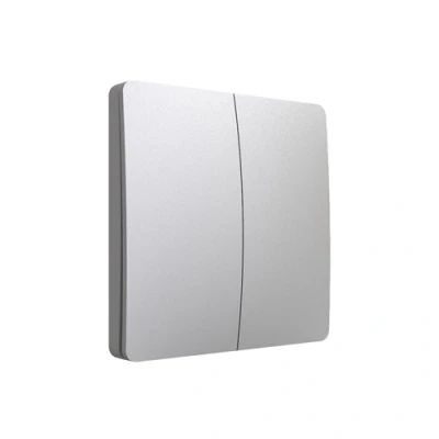 Image of Ener J 2 Gang Wireless Kinetic Switch Dimmable/Non Dimmable (silver body)