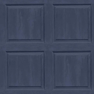 Image of Washed Panel Wallpaper Wood Effect Charcoal Navy Rustic Traditional
