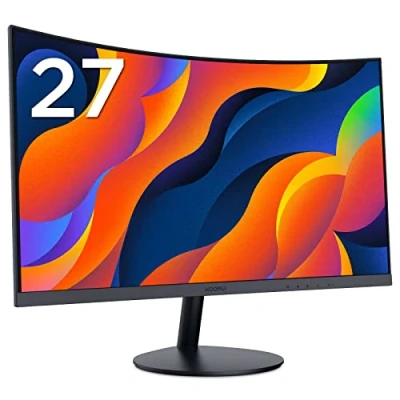 Image of KOORUI 27 Inch Curved Computer Monitor Full HD 1080P 75Hz Gaming LED HDMI VGA, Tilt Adjustment, Eye Care, Black 27N5CA